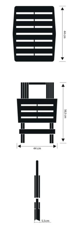 GENERIC Bijzettafel Adige Wit Kunststof 45x43x50cm -Buiten Kamperen 390x1200