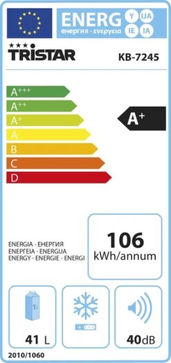 Tristar KB-7245 Elektrische Koelbox - 230V - 41 L - Blauw / Zilver -Buiten Kamperen 566x1200
