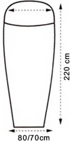LOWLAND OUTDOOR® LAKENZAK - SUPERLITE - MUMMY MODEL - 220X80/70 CM - 280GR -Buiten Kamperen 599x1200