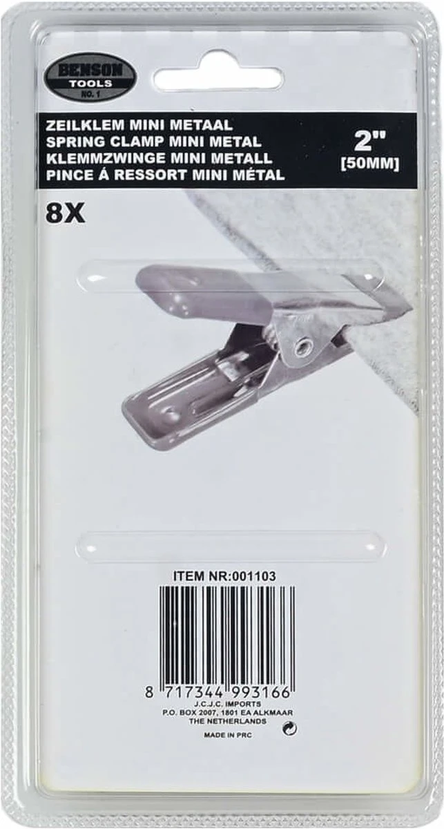 Benson Metalen Veerklem - 50 Mm - 8 Stuks 11 Benson Metalen Veerklem - 50 Mm - 8 Stuks - Afbeelding 9