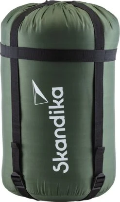 Skandika Vegas-R XXL Slaapzak - Mummieslaapzakken – Slaapzakken Volwassen – Maat XXL – Mummie Slaapzak - Unisex - Katoen, Luxe Kwaliteit, Koppelbaar, 3 Seizoenen, 220 X 110 Cm, -12° Tot -15°C, Outdoor Kampeerslaapzak – Ritssluiting Rechts - Groen -Buiten Kamperen 715x1200