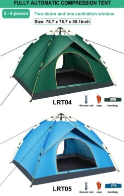 Fish Life Waterdichte Tent - Lichtgewicht Tent - Tent Voor 2-4 Personen - 200*200*140 Cm - Outdoor Camping Tent - Licht Blauw -Buiten Kamperen 758x1200 5