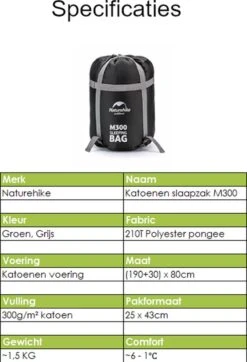 Naturehike® Slaapzak Katoen - 6 Tot 1 Graden - Slaapzakken Volwassenen - 220*80cm - 4 Seizoenen Slaapzak Lente, Zomer, Herfst & Winter - Lichtgewicht & Waterdicht -Buiten Kamperen 818x1200 5